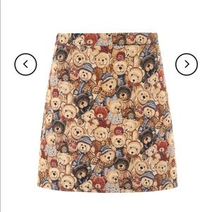 Bear Print Mini Skirt